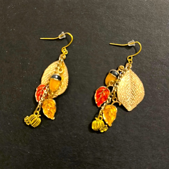 Gold Harvest themed earrings - Picture 1 of 1